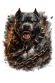 T-Shirt Motiv „Black Pitbull Power“ (Download PNG, transparent)